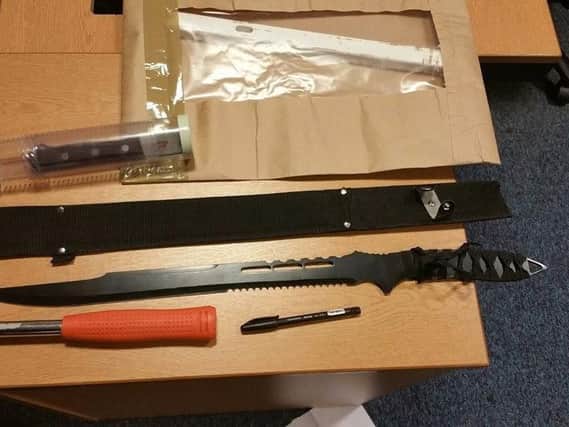 Police recovered the weapons from the incident
