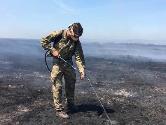 A soldier from 4 Scots regiment on Saddleworth Moor. Photo: Army Media NW