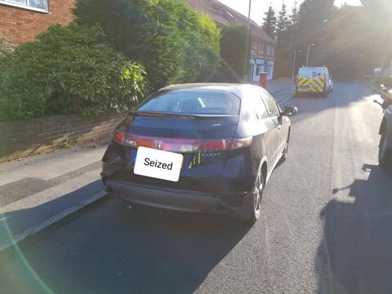Uninsured car seized in Preston. Photo: Lancs Roads Police