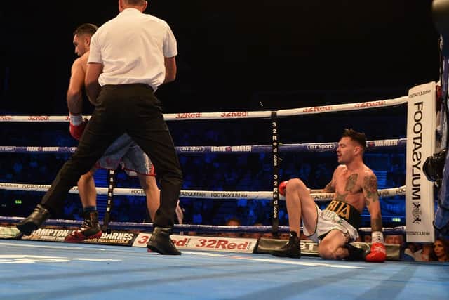 Catterall sends the Irishman to the canvas but McKenna put in a gutsy display to see out the 10 rounds