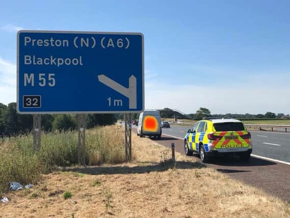 The van was pulled over on the M6. Photo: Lancs Roads Police