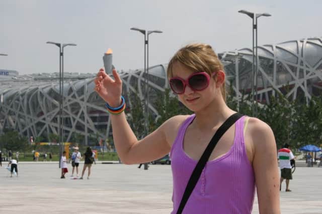 Sophie Ward at the Olympics in Beijing at the age of 14