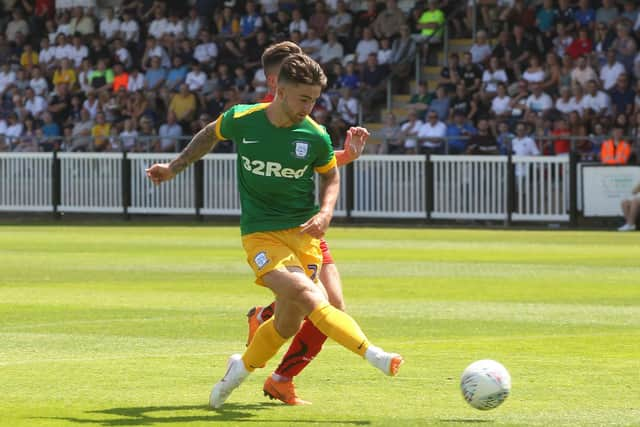 Sean Maguire scores his first of the afternoon as he bagged a 20-minute hat-trick