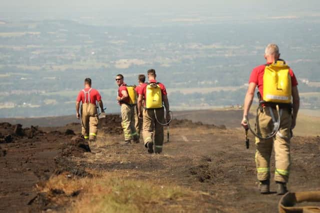 Firefighters at the scene at Winter Hill