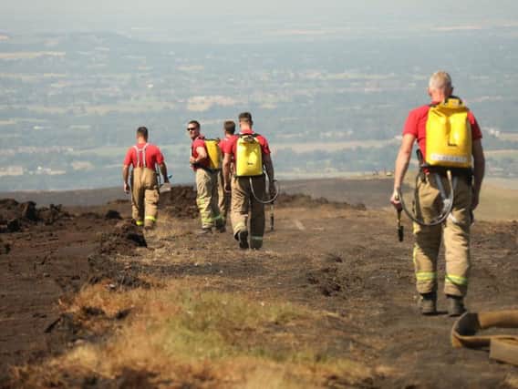Firefighters at the scene at Winter Hill