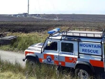 Bowland Mountain Rescue Team at the scene of one of the most devastating moorland fires in Lancashire's history