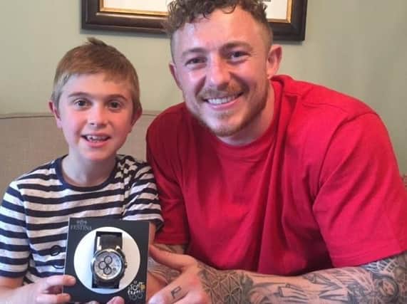 Jack Johnson and Josh Charnley look forward to the Wigan Bike Ride, where a participant raising money for Joining Jack will be able to win this watch