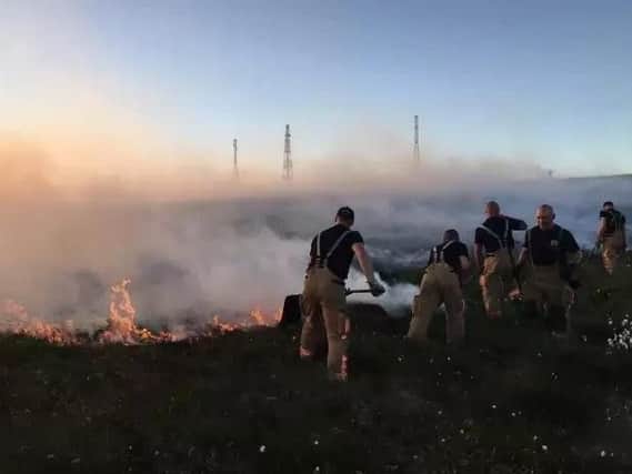 Firefighters at the moorland fires