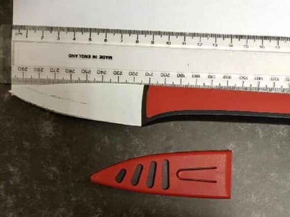 The knife found on Mason-Kinvig.