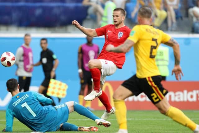 Eric Dier goes close for England against Belgium