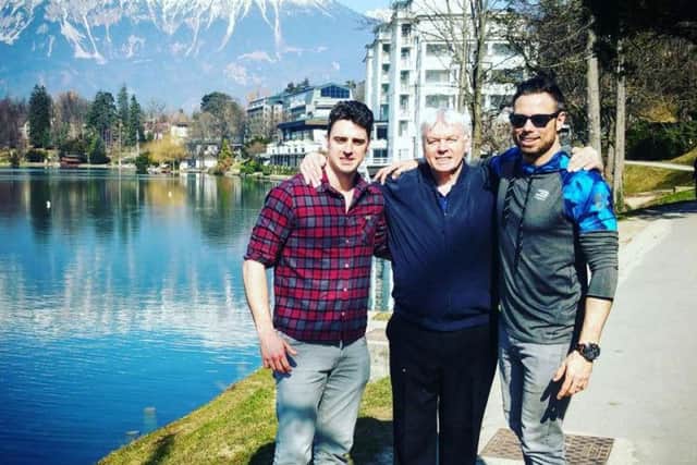 David Icke with his sons Jaymie and Gareth