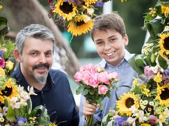 Saffie's father Andrew and brother are pictured on the opening day of the RHS Flower Show Tatton Park 2018 in Knutsford