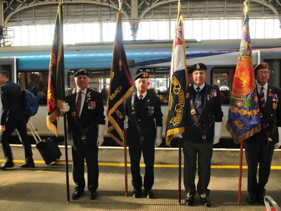 Remembrance Day service at Preston railway station last year.