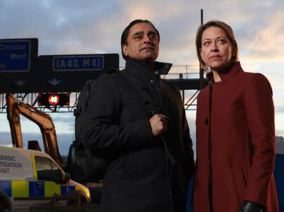 Sanjeev Bhaskar as DI Sunny Khan and Nicola Walker as DCI Cassie Stuart in the new series of ITV's cop drama Unforgotten