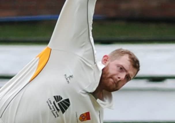 Chorley bowler Stuart Naden in action in the victory over Blackpool at Stanley Park