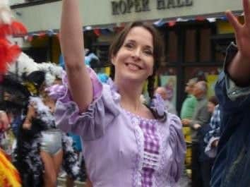 Cathy Vandome taking part in the Preston Guild celebrations before she contracted ME