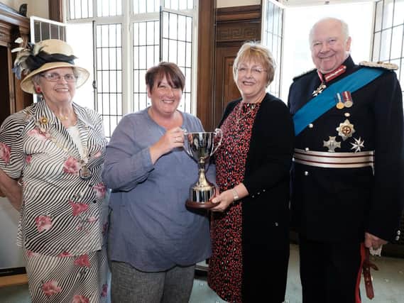 The Chairman of Lancashire County Council Anne Cheetham, Donna Rowe-Green founder of Dig In North West; Christine Davies and the Lord- Lieutenant of Lancashire Lord Shuttleworth.