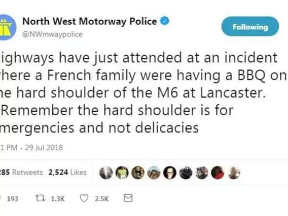The tweet by North West Motorway Police