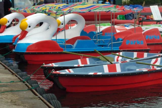 Boats for hire at Stanley Park, Blackpool