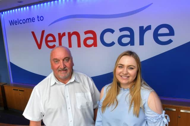 Bill McKnight and Natalie Hill at Vernacare, Matrix Park, Chorley.