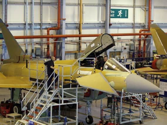 The Typhoon assembly line at BAE Warton