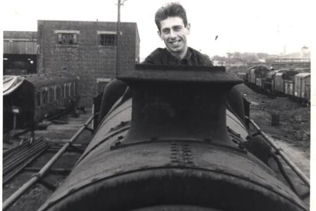 Fitter Bob Gant, of Garstang, was a young fitter working for British Rail at Lostock Hall in 1968. Hes pictured inside the smoke box of a steam engine.