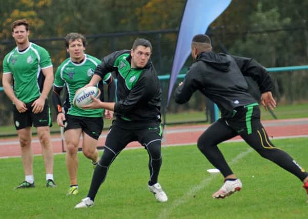 The Ireland squad train at UCLan during the 2013 Rugby League World Cup