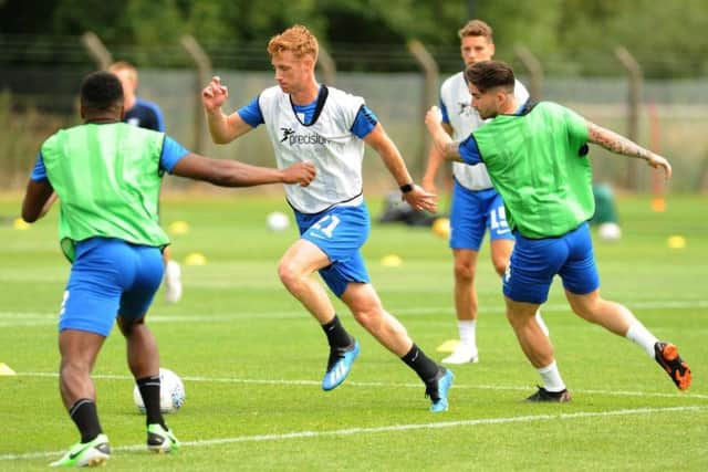 Eoin Doyle in training with PNE in July