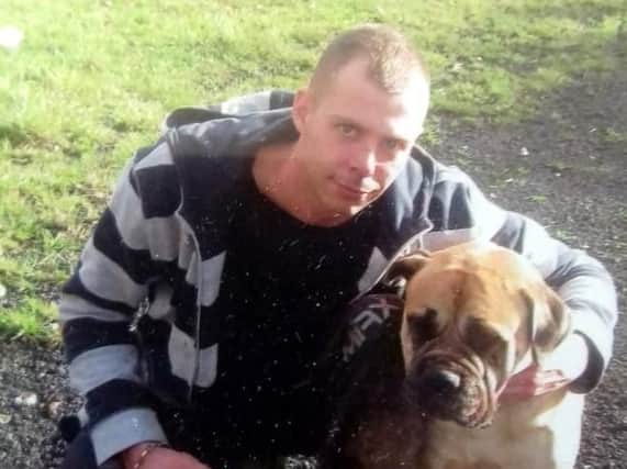 Missing James Hodgkiss with his dog Cassie