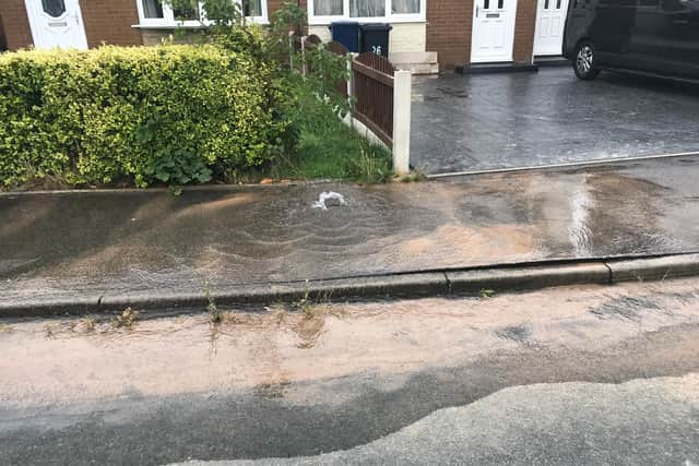 A water leak in Lowther Crescent, Leyland