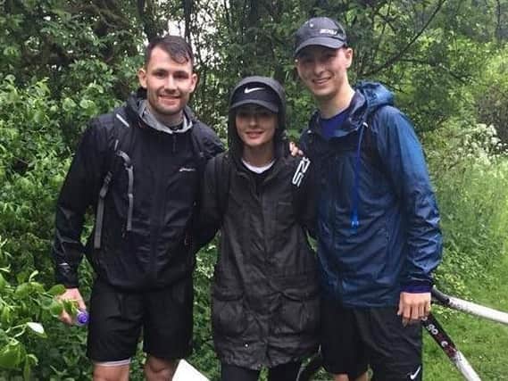 Lena Hughes, Jamie Sheard and Sam Gibson ran and cycled the full length of the Leeds-Liverpool canal for charity