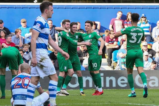 Alan Browne celebrates his winner for PNE at Loftus Road last season