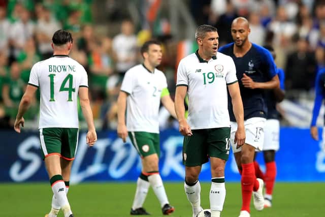 Speculation has linked Burnley striker Jon Walters, pictured here playing for the Republic of Ireland with Alan Browne
