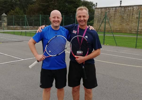 The Post's Craig Salmon with tennis coach David Shaw