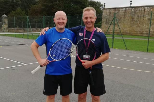 The Post's Craig Salmon with tennis coach David Shaw