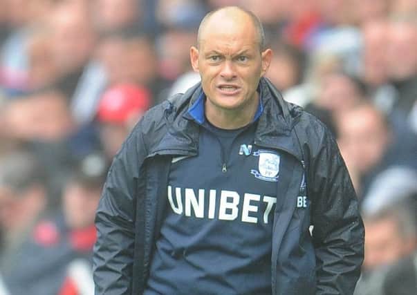 Preston North End manager Alex Neil shouts instructions to his team