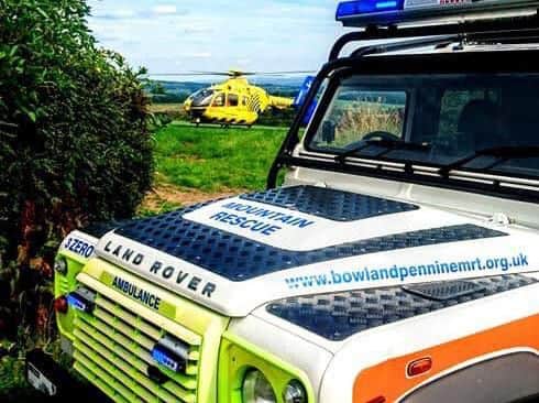 A woman was airlifted to hospital after she was seriously injured in a paragliding accident on the Bowland Fells
