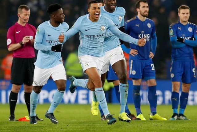 Lukas Nmecha in Manchester City colours