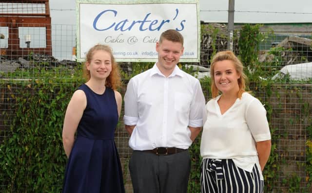Emma Stewart, Dan Coates and Rachel Broomhead, of Carter's Cakes and Catering