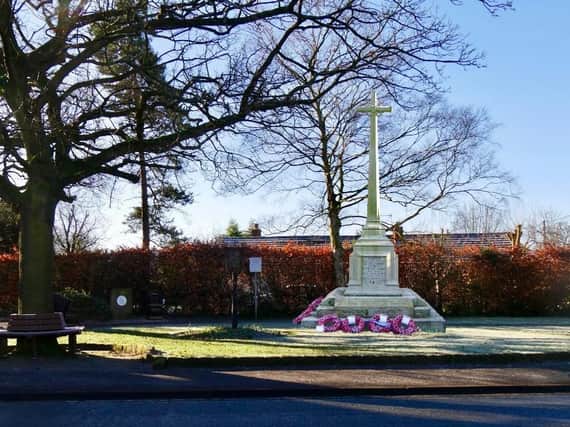 A graphic illustration of how the war memorial could look on the village green