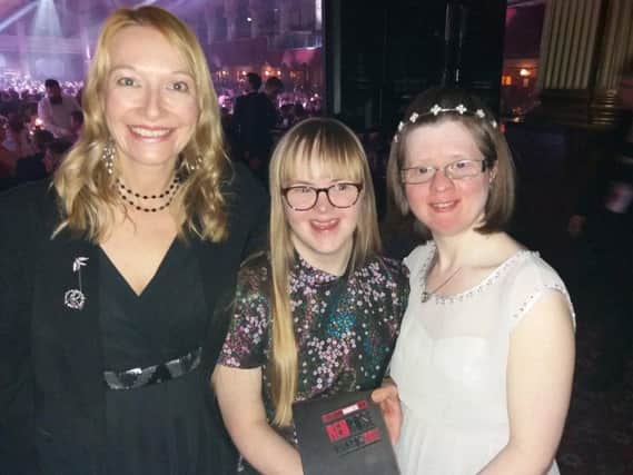 Jen Blackwell (right) and Becky Rich (centre) with DanceSyndrome managing director Dawn Vickers (left) after winning a Red Rose Award.