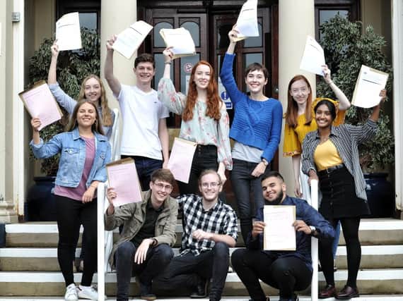 Successful A-level students at Cardinal Newman College