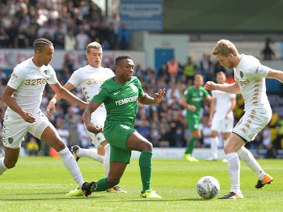 Darnell Fisher in action for PNE against Leeds at Elland Road last season