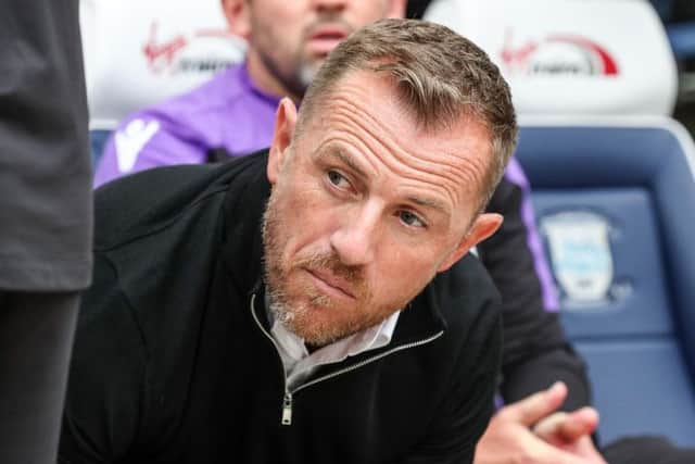 Stoke manager Gary Rowett looks on at Deepdale