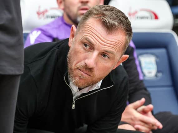 Stoke manager Gary Rowett looks on at Deepdale