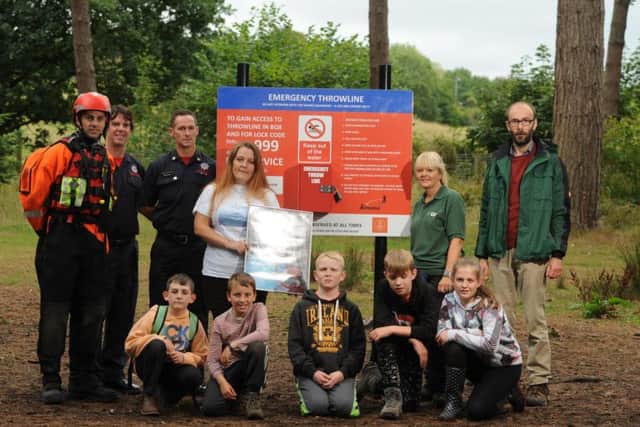 The launch of the new open water safety boards in Cuerden Valley Park