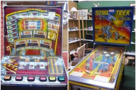 This slottie is available at GB Antiques for 35 while the Star Trek pinball machine is on sale for 500