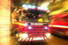 Firefighters battled a garage fire in Hesketh Bank