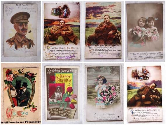 Postcards sent by Thomas Fitzpatrick to his daughter Mary