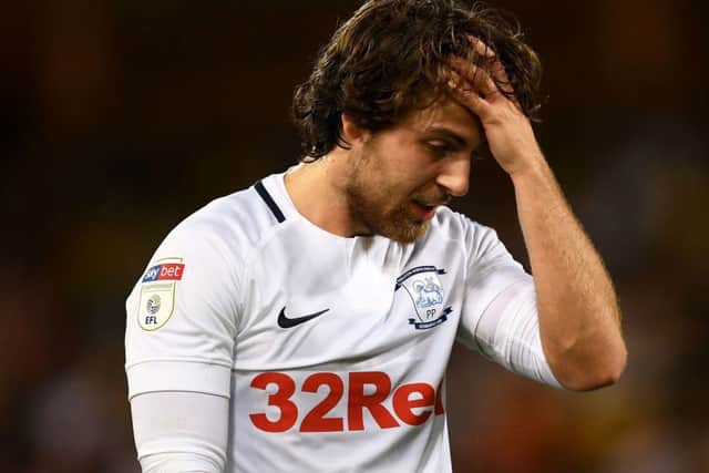 Ben Pearson cuts a frustrated figure after Preston North End's defeat to Norwich on Wednesday night